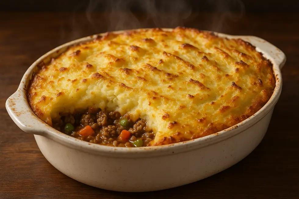 A comforting shepherd’s pie, perfect for warming your soul.